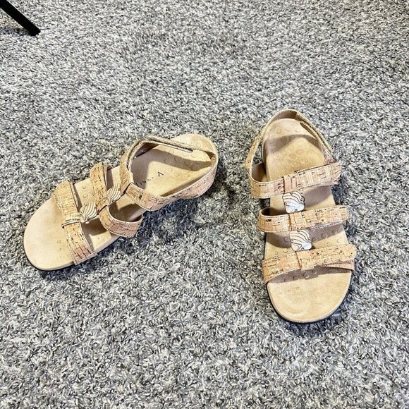 Vionic Women's Amber Backstrap Sandals w/Arch Support Gold Cork US 9 - Picture 9 of 9